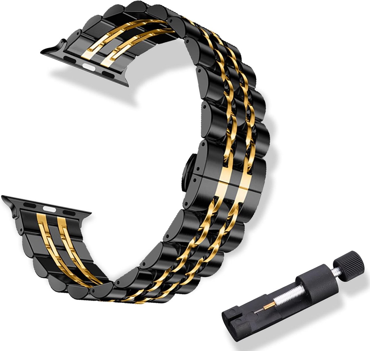 Vervangende band 38-49 mm - gepolijst metaal - RVS band - stijlvol voor Apple Watch - ShopVlot