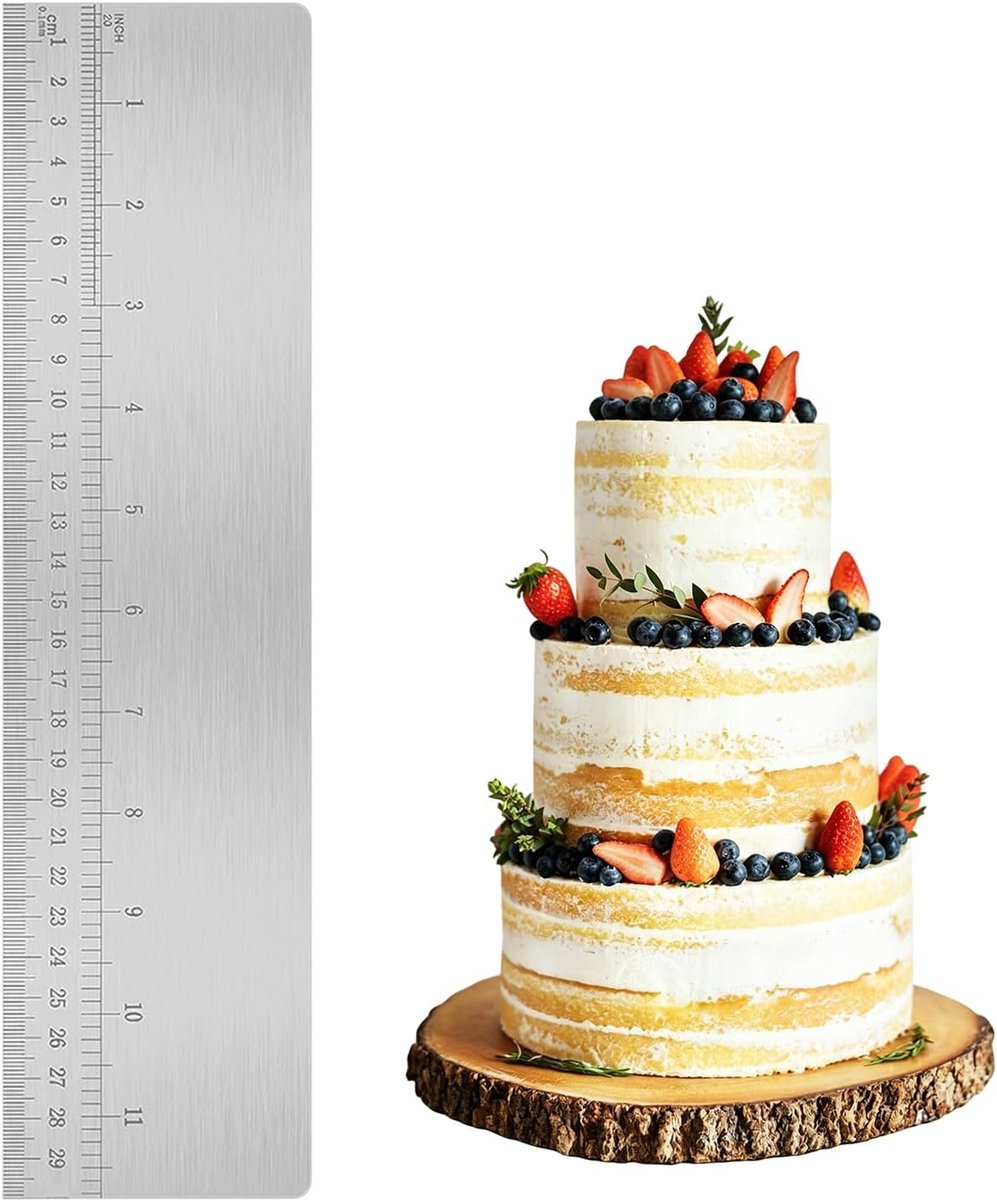 Taartspatel 30 cm - roestvrij staal - met schaalverdeling - voor nauwkeurig decoreren - ShopVlot
