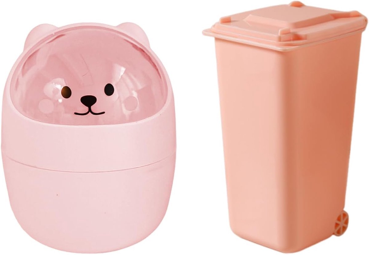 Mini desk holder 2-delig - multifunctionele opslagbox - praktische prullenbak - voor kantoor - ShopVlot