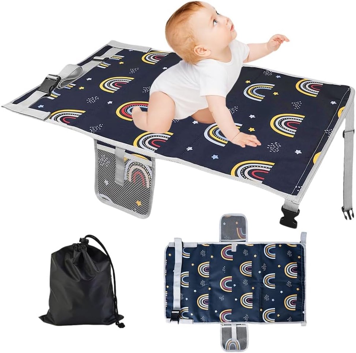 Vliegtuig-stoelverlenging kinderen 76 x 44,5 cm - ademend - draagbaar - comfortabel vliegtuigbed voor baby's - ShopVlot