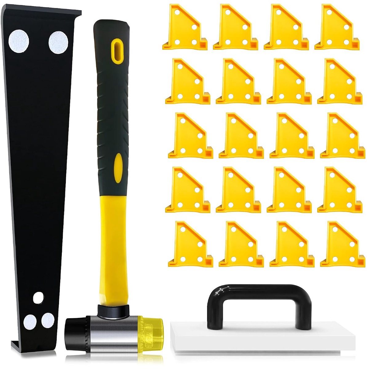 Laminate vloerinstrumenten installatie kit - dubbele hamer met handvat - 2-in-1 spacer - eenvoudig te gebruiken - ShopVlot