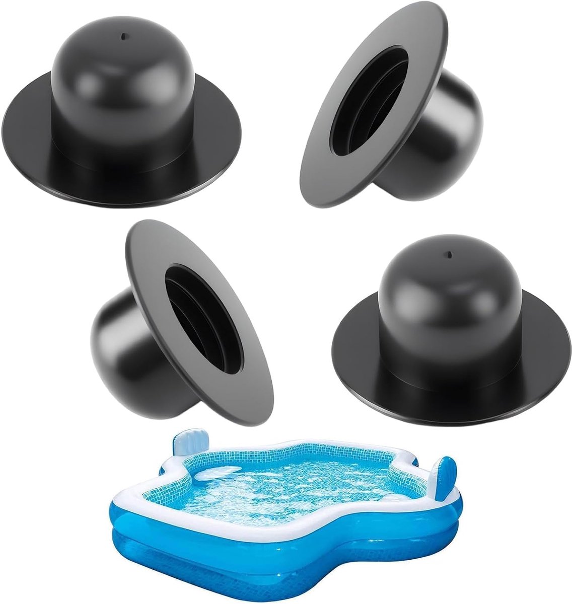 Zwembadafdekking set van 4 - universele waterdichte caps - voorkomt waterlekkage - ideaal voor filterpompen - ShopVlot