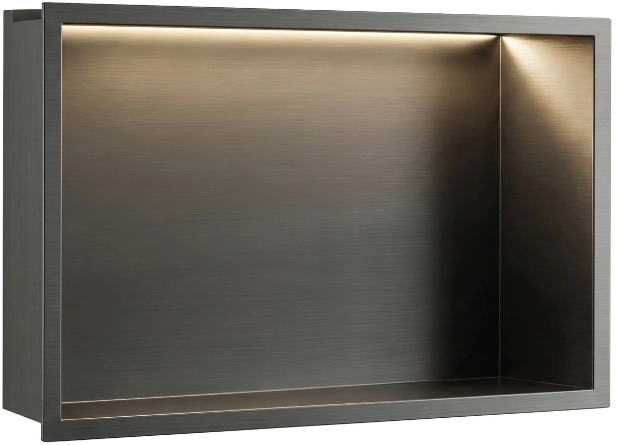 Rea - Inbouw Badkamerplank Led 30x45 Titan - 10 x 48 x 33 cm