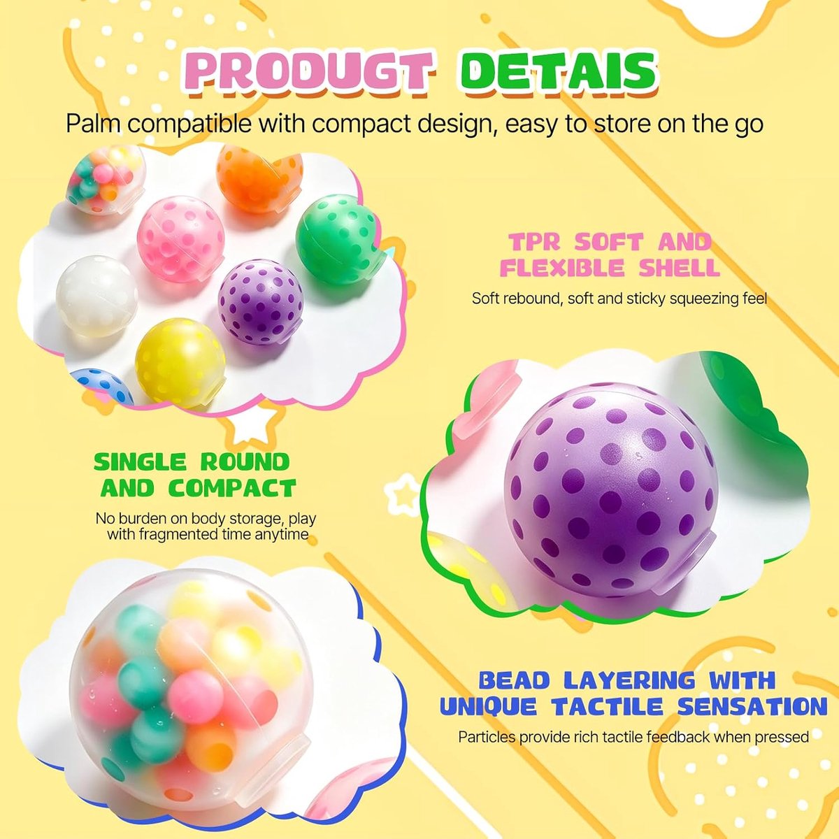 Stressballen set 8-delig - Diverse uitvoeringen - Antistressspeelgoed - Voor angstverlichting - ShopVlot