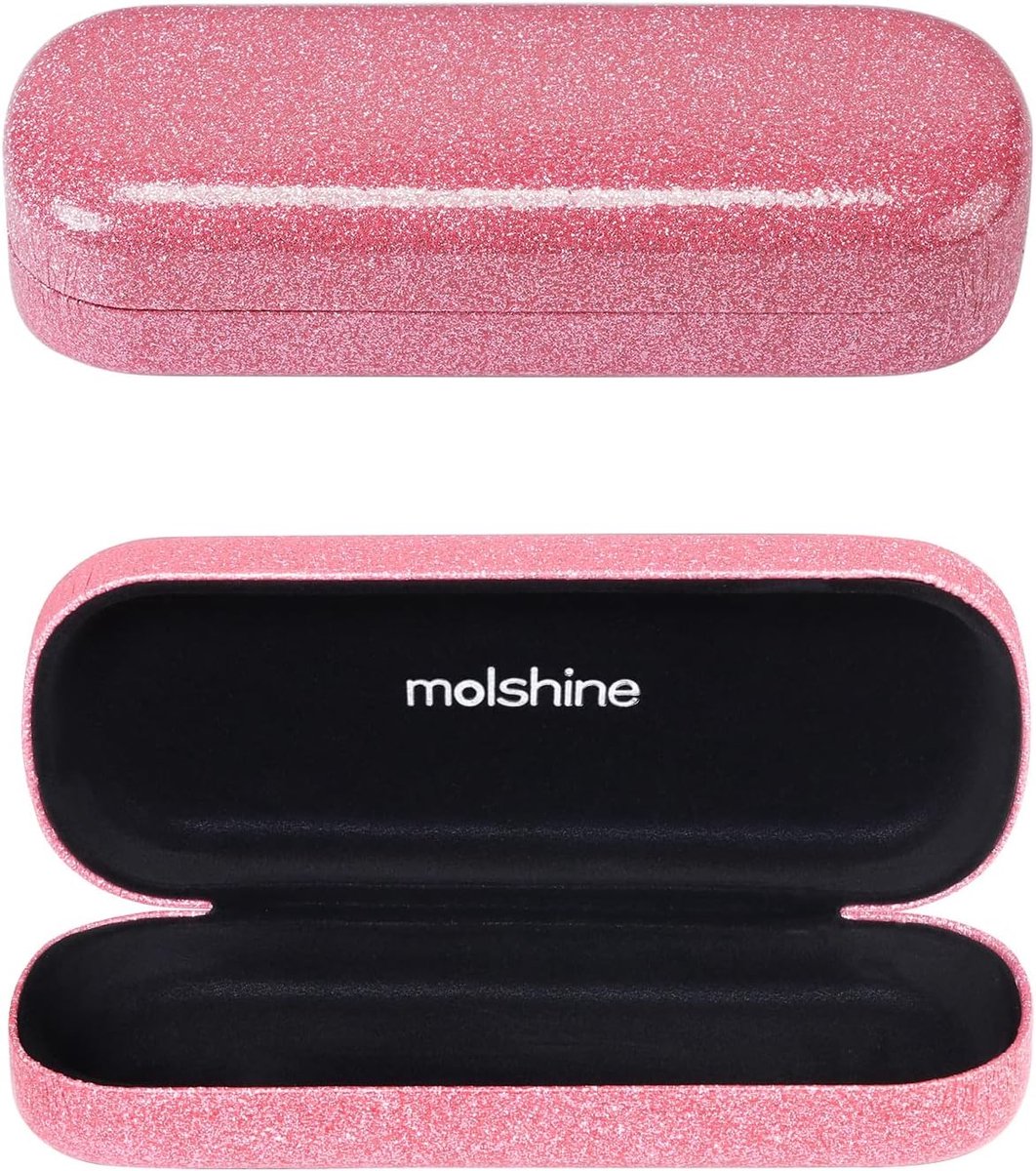 bril etui hard shell - PU leer - bling en glinsterend - ideaal voor reizen - ShopVlot