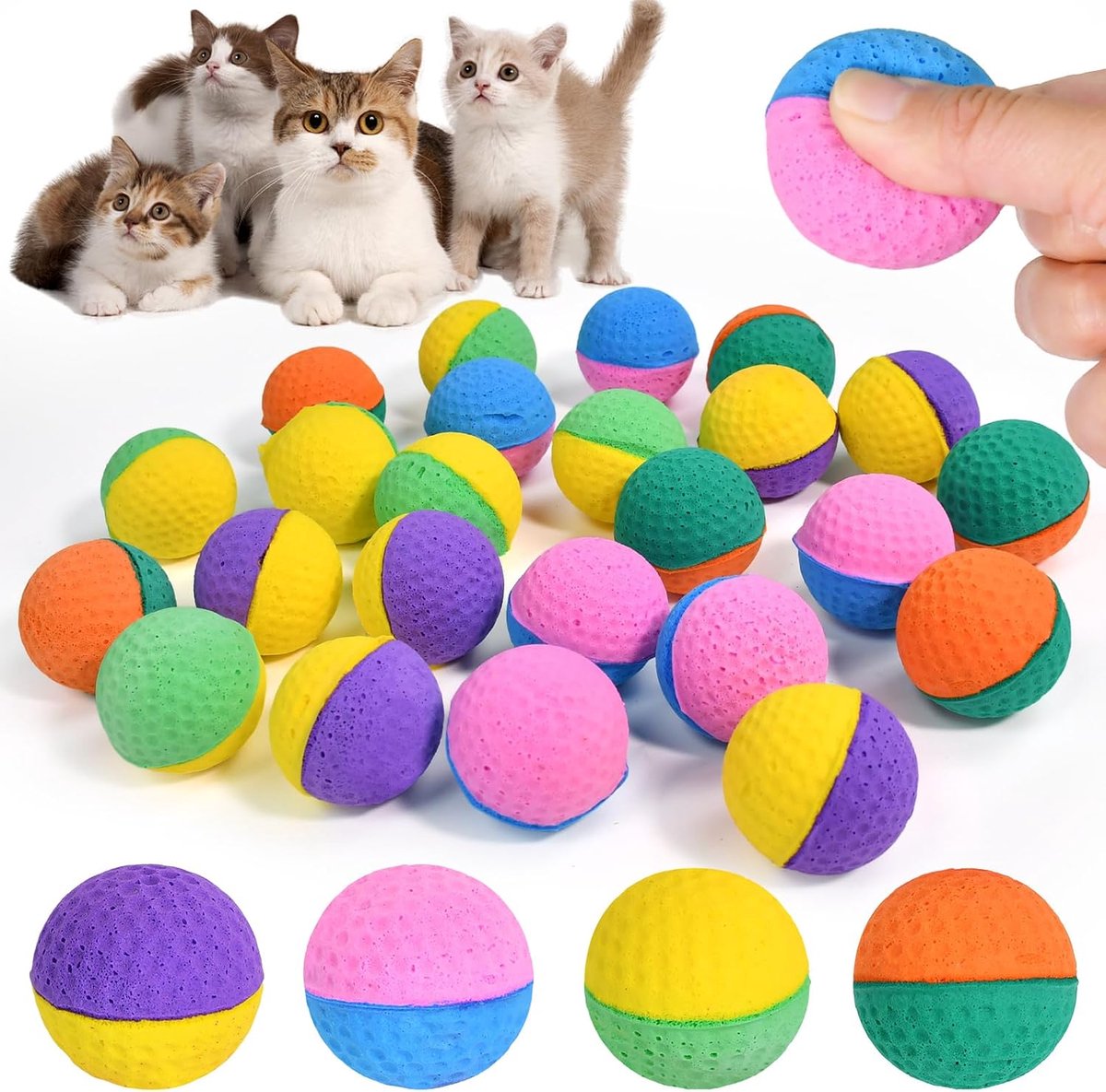 Speelgoedset met schuimballen - kleurrijk - zacht materiaal - stimuleert spelplezier - ShopVlot