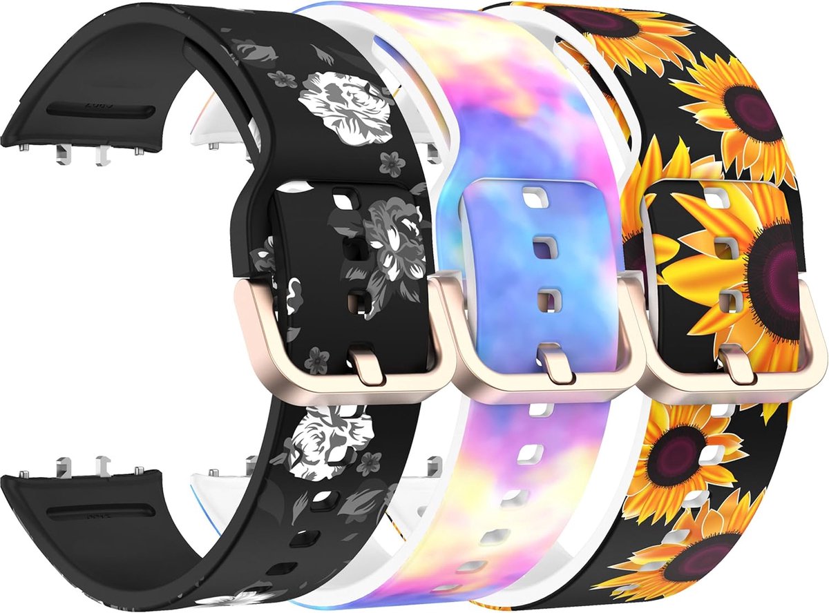 Vervangende band voor Samsung Galaxy Fit 3 - zacht siliconen - bloemenpatroon - stijlvol en comfortabel - ShopVlot