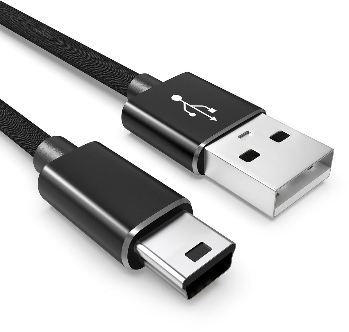 Mini USB-kabel 100 cm - gevlochten laadkabel - standaard USB A naar type mini B - ideaal voor camera en GPS - ShopVlot