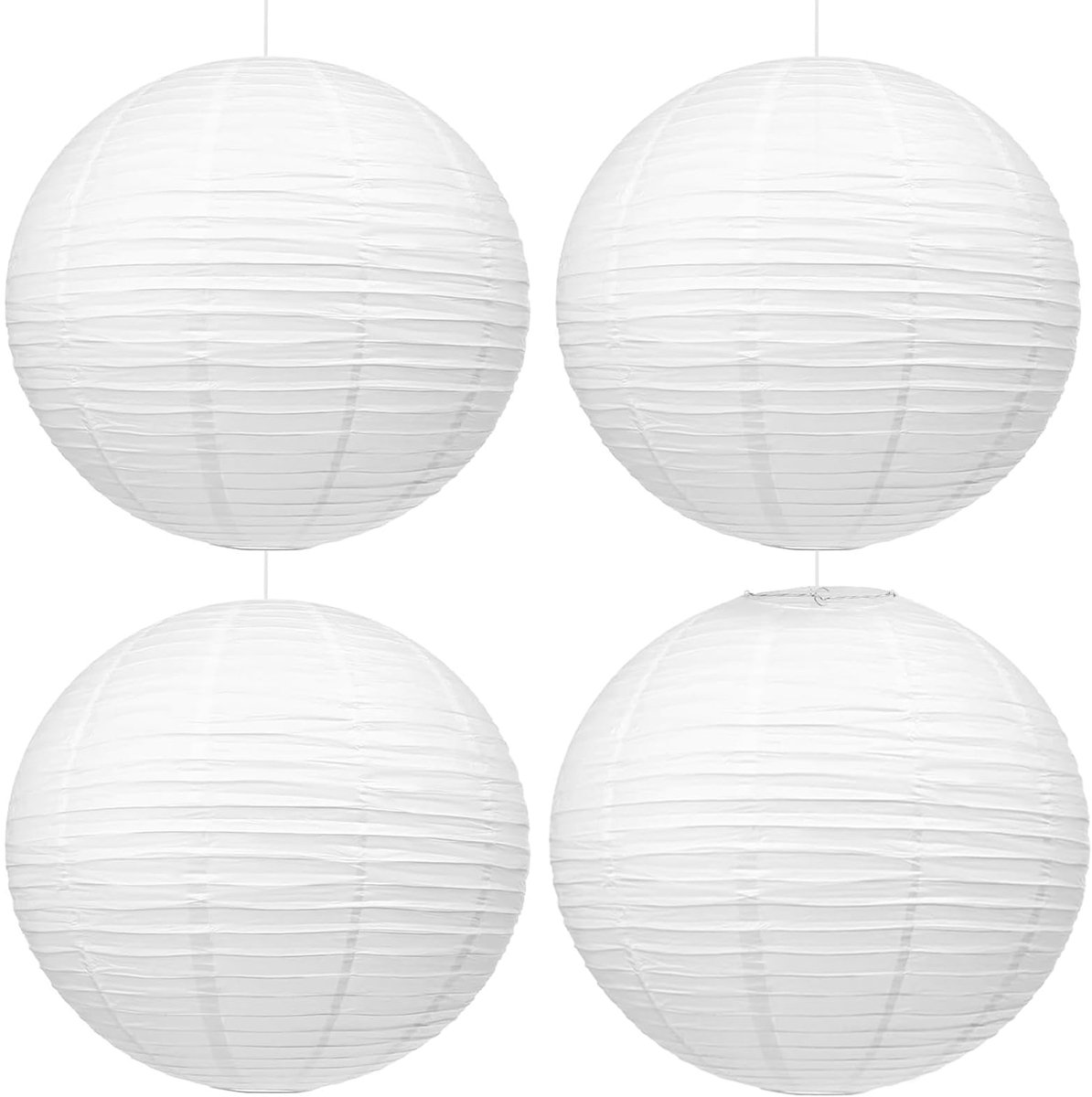 Papieren lampenkap 30cm - ronde lantaarns - witte lampionnen - sfeervolle verlichting - ShopVlot