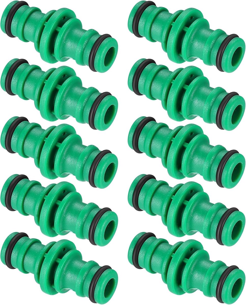 Dubbele stekker tuinslangconnector 1/2 inch - slangaansluitingen - 10 stuks - ideaal voor twee-weg koppeling - ShopVlot