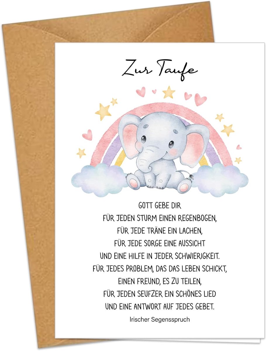 Doopkaart meisjes A6 - vouwkaarten met spreuk - hoogwaardige kwaliteit - perfect doopcadeau - ShopVlot