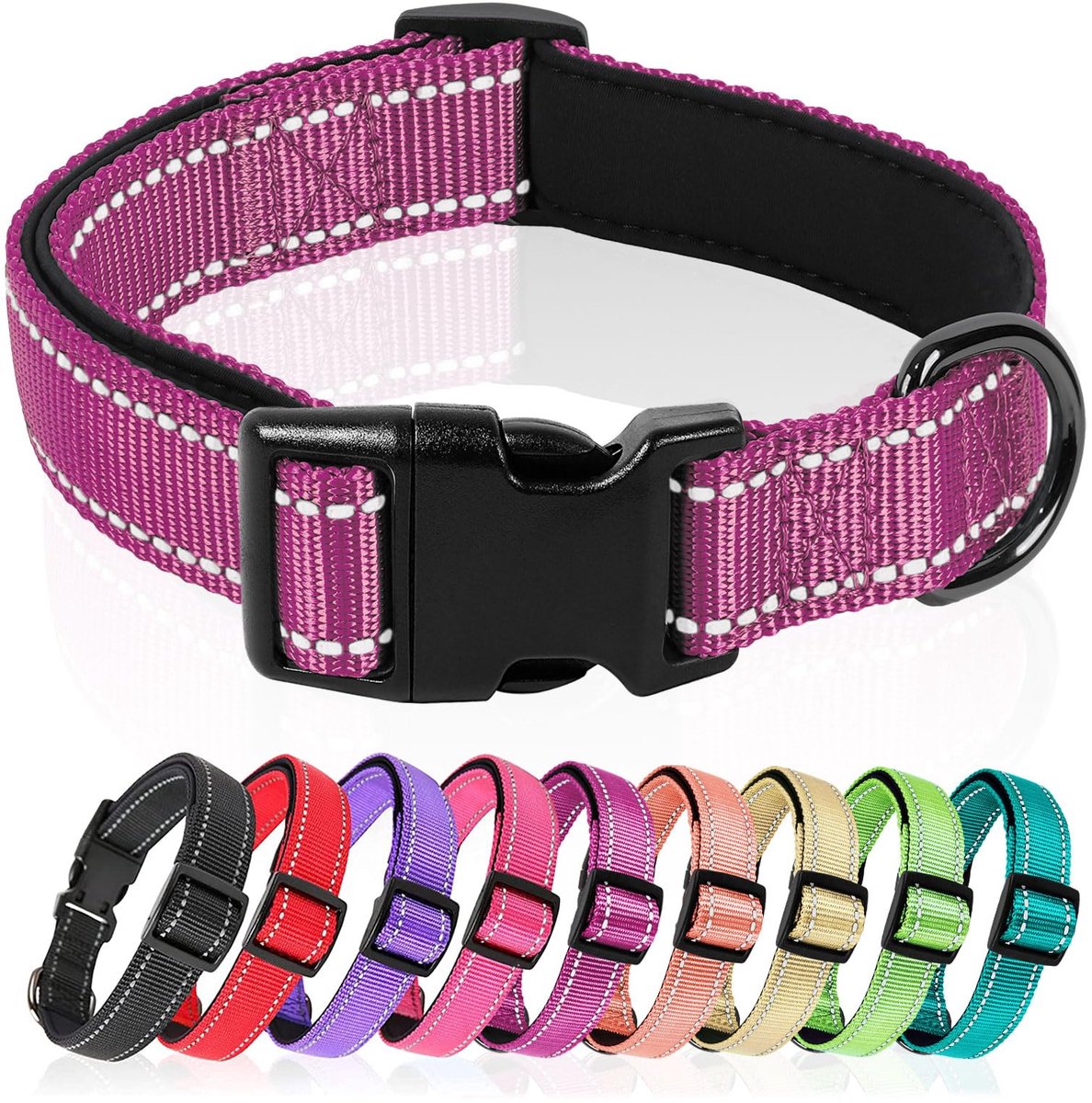 Hondenhalsband XS - zacht gevoerd neopreen nylon - verstelbaar en reflecterend - ideaal voor training - ShopVlot