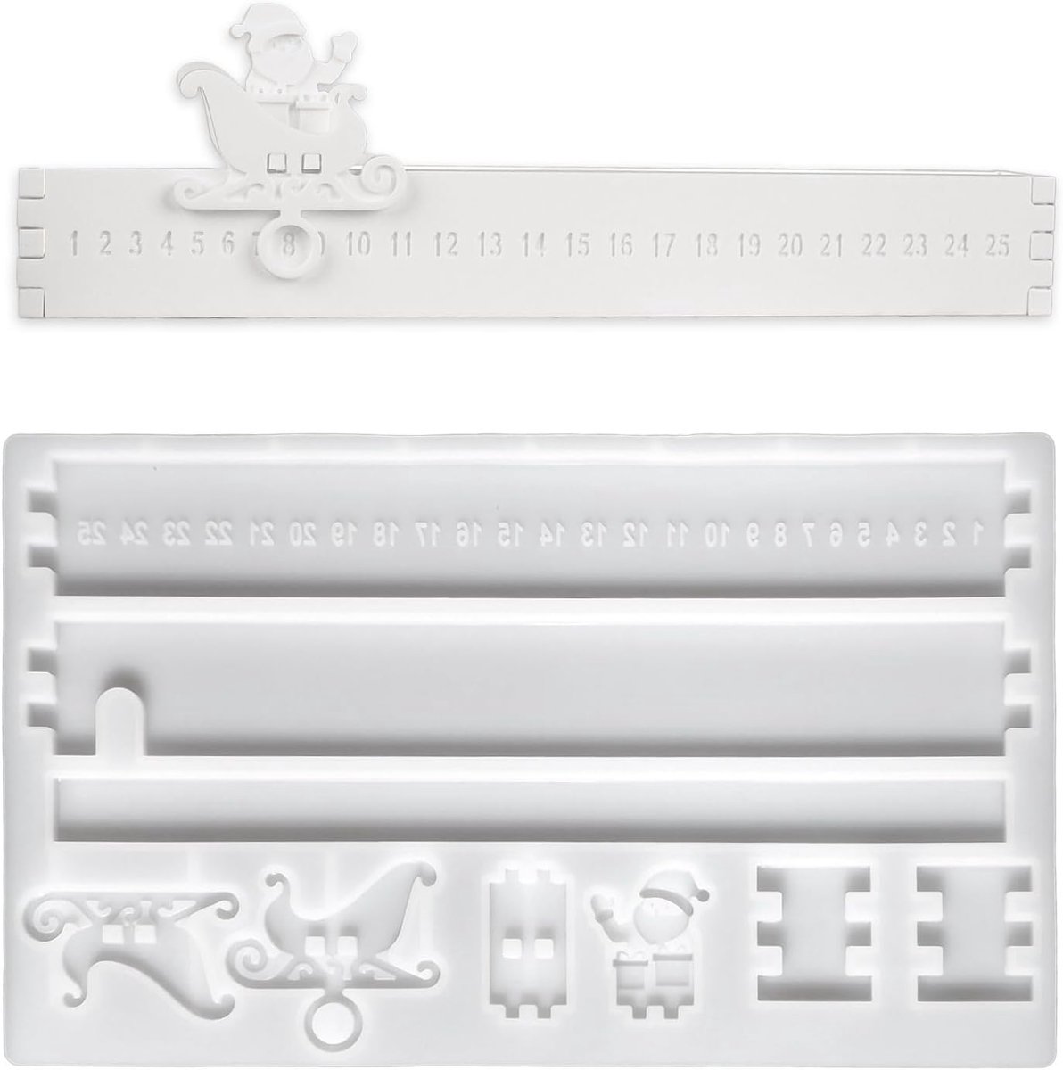 Siliconen mal voor kerst - Advent kalender - Countdown design - Creëer sfeervolle decoraties - ShopVlot