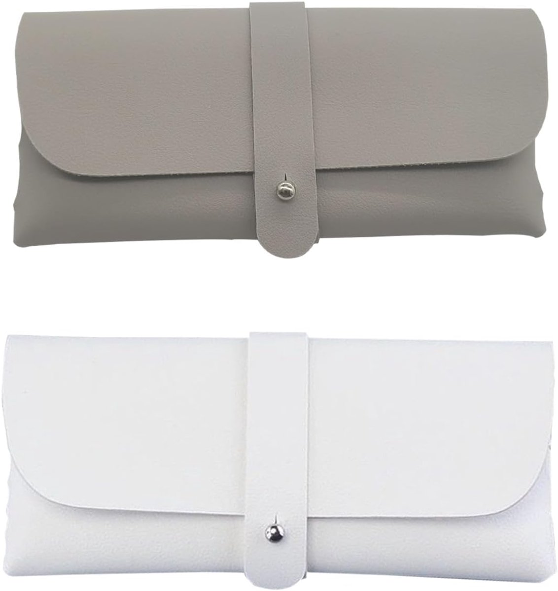 Brilhoes set van 2 - zachte kunstleren brilhoes - unisex wit - bescherming voor brillen - ShopVlot