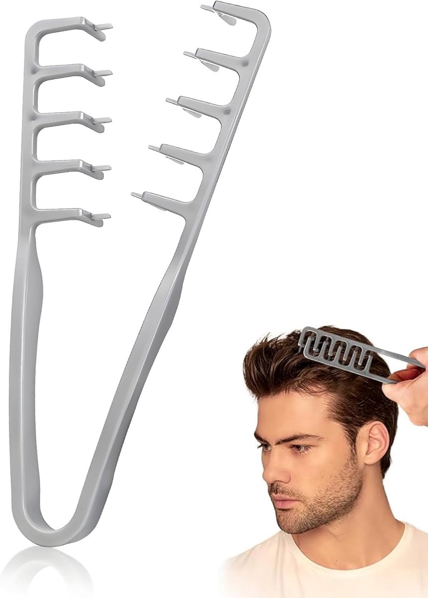 Kam met brede tanden - Grijs - Anti-frizz universele ontwarser - Creëer volume en textuur - ShopVlot