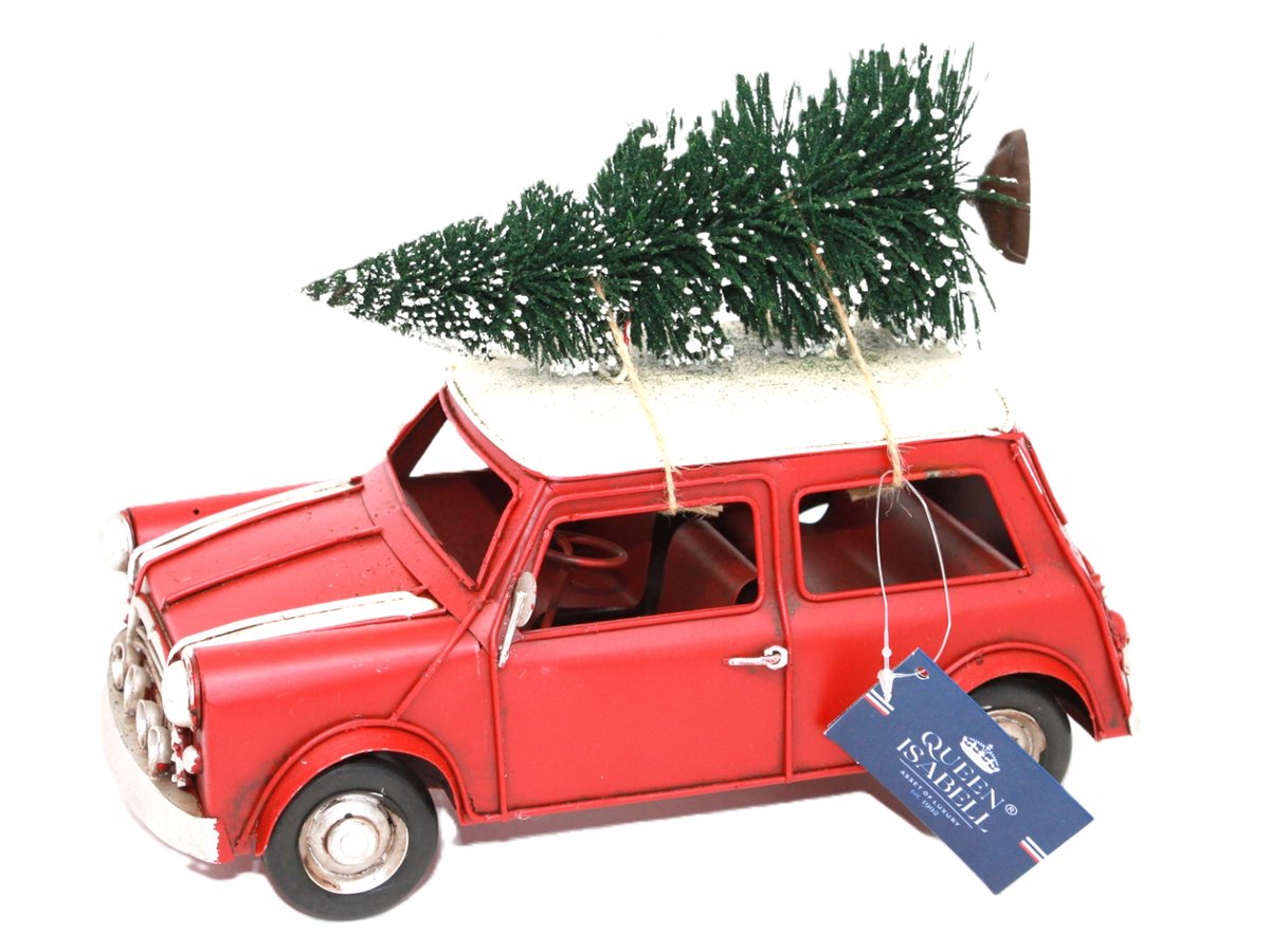 Retro automodel met kerstboomversiering - Metaal