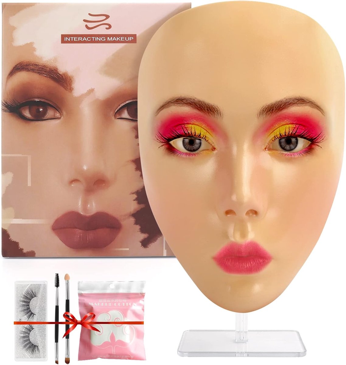 Makeup oefenbord - herbruikbaar siliconen gezicht - compleet set voor beginners - ideaal voor make-uptraining - ShopVlot