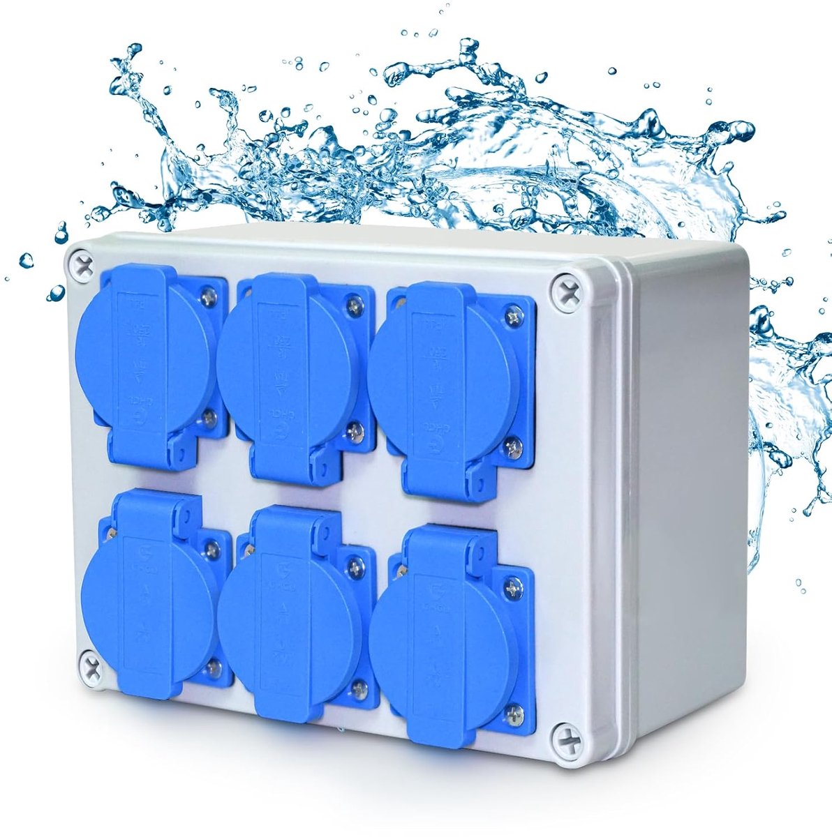 Wanddistributeur 6 x 230 V - IP54 waterdicht - Industrieel kwaliteit - Voor binnen en buiten gebruik - ShopVlot