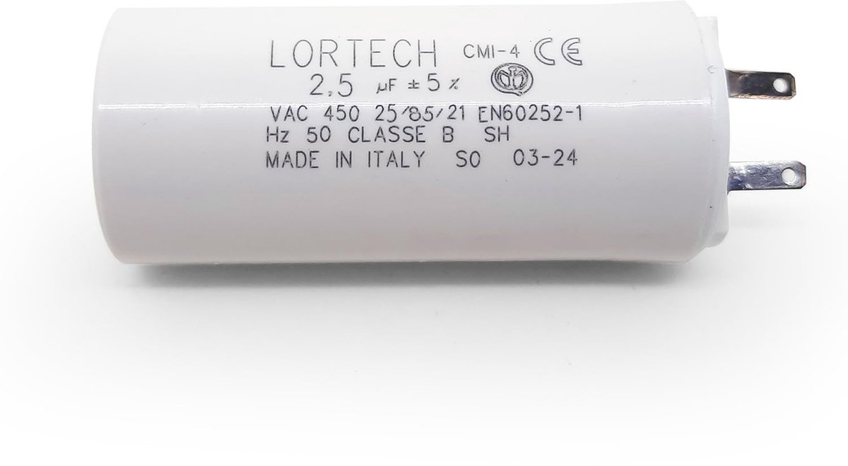Capacitor 2.5 µF - plug 2.8 mm - schroef 8m - ideaal voor elektrische toepassingen - ShopVlot