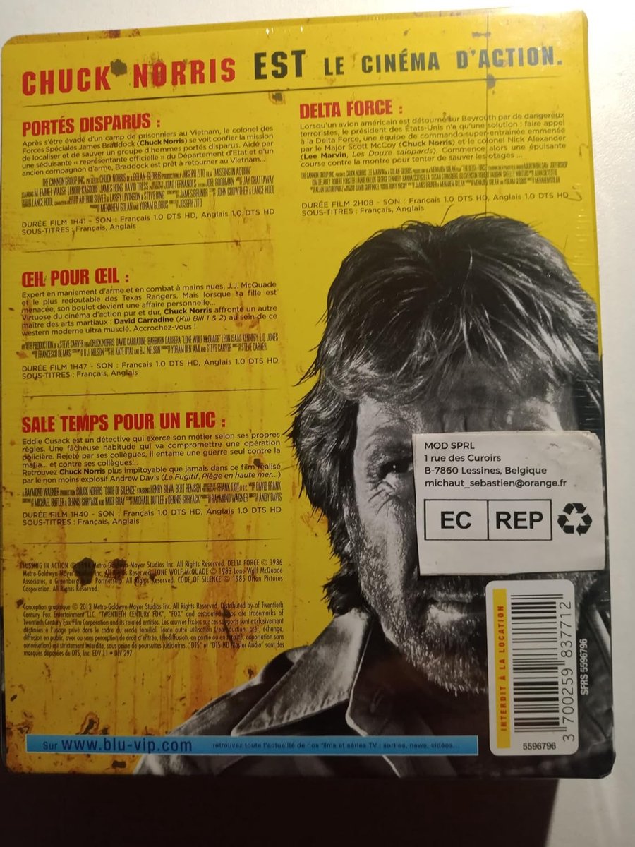 Filmcollectie actie - 4 klassieke films - Chuck Norris - spanning en avontuur - ShopVlot