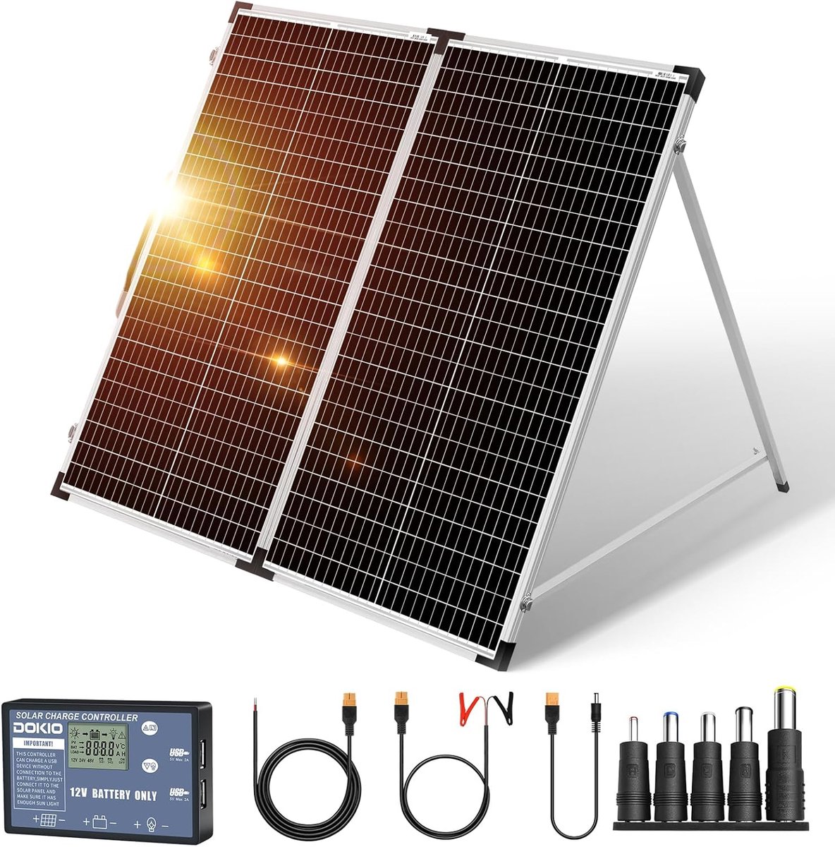 Zonnepaneel 160W - Opvouwbaar - 18V voor 12V batterij - Ideaal voor camping - ShopVlot