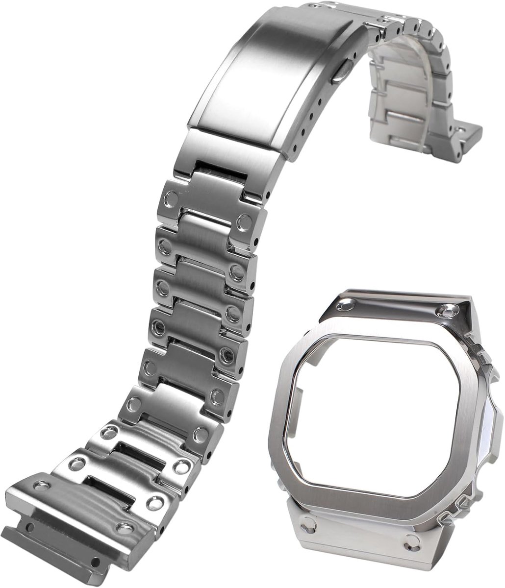 Metalen horlogeband en horloge case - 316 roestvrij staal - passend voor Casio DW-H5600 - stijlvol en duurzaam - ShopVlot