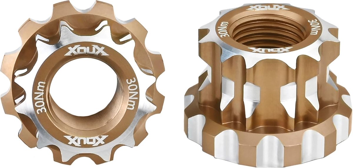 BMX asmoeren 10 mm - goud - CNC-machinaal gemonteerd - perfecte pasvorm voor BMX-fietsen - ShopVlot