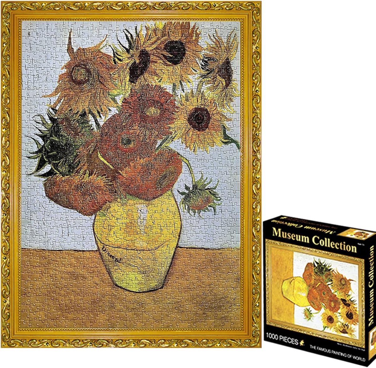 Puzzel 1000 stukjes - Zonnebloem Museum Collectie - 50 x 70 cm - Stressverlichting voor volwassenen en kinderen - ShopVlot