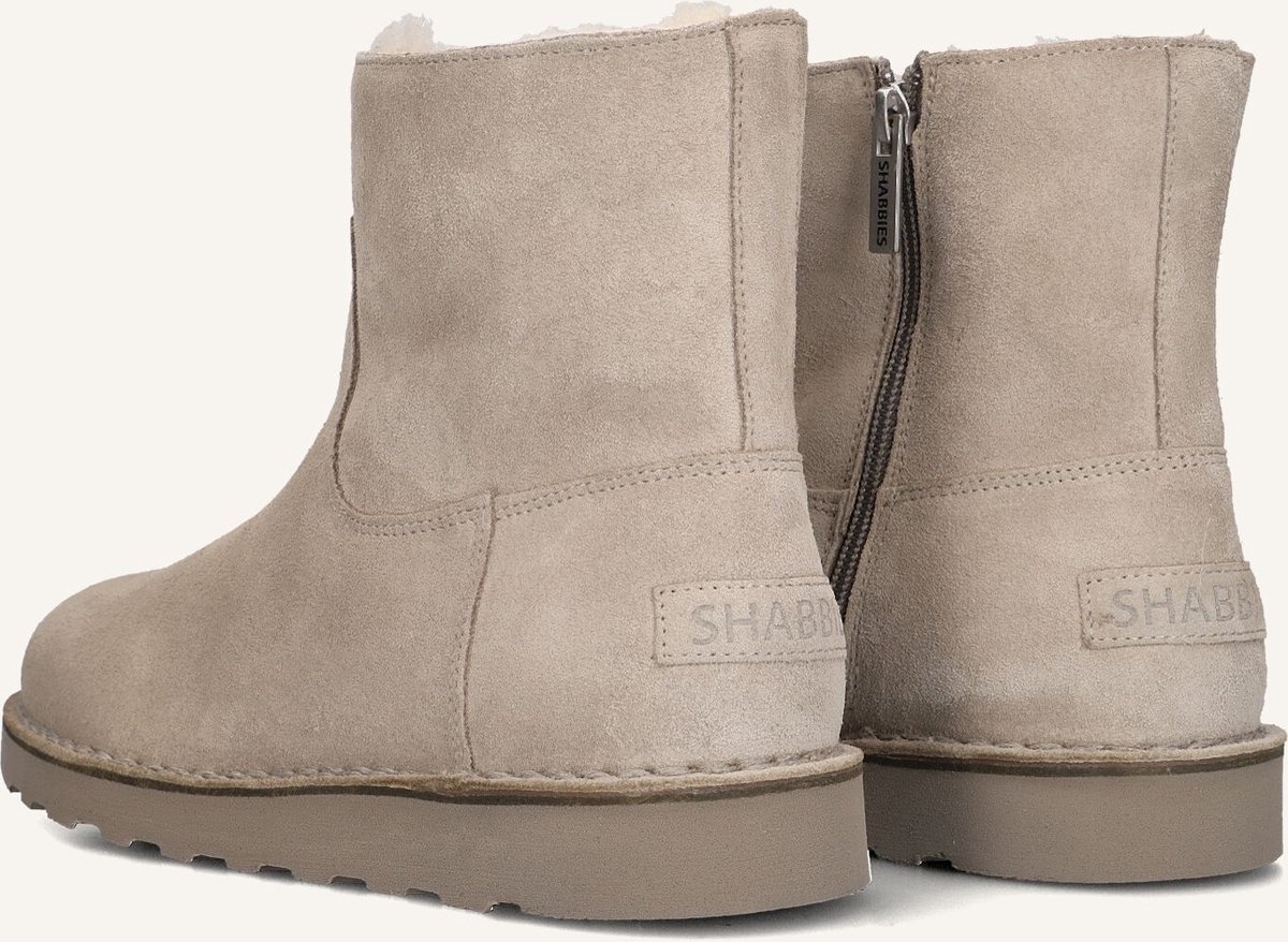 Shabbies Palissa Mia Zip Enkellaarsjes - Enkelboots met rits - Dames - Taupe - Maat 40