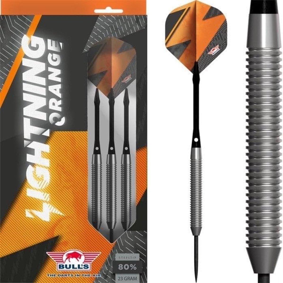 Dartpijlen 80% tungsten - oranje staal - ergonomisch met ringgrip - voor precisie en controle - ShopVlot