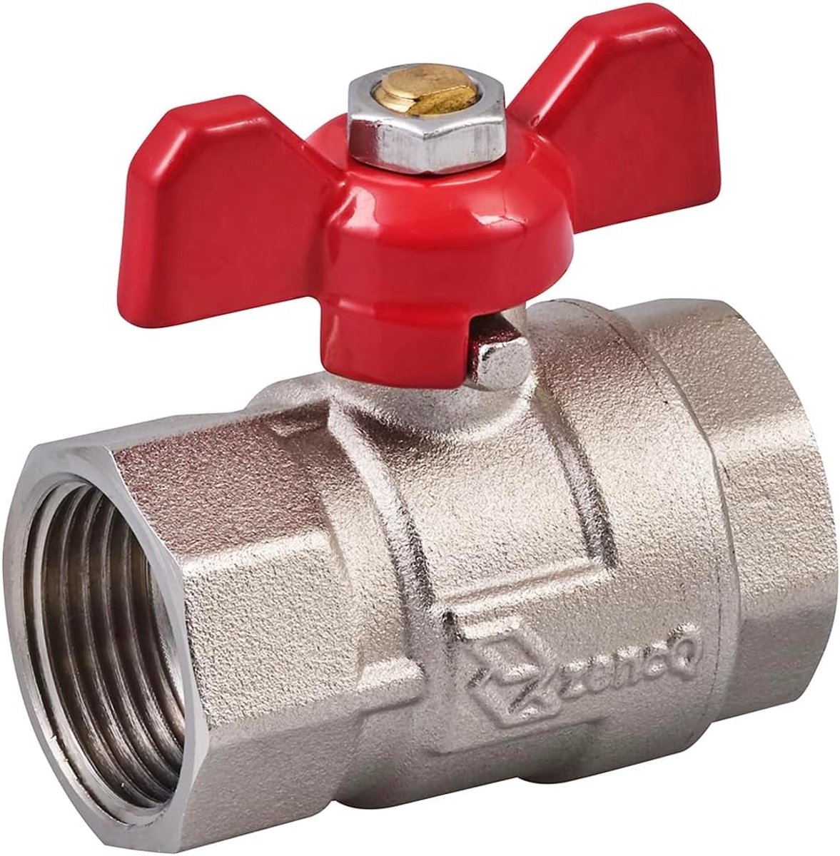 Kogelklep 3/4" FF - Messing met nikkelcoating - Duurzaam en lekvrij - ShopVlot