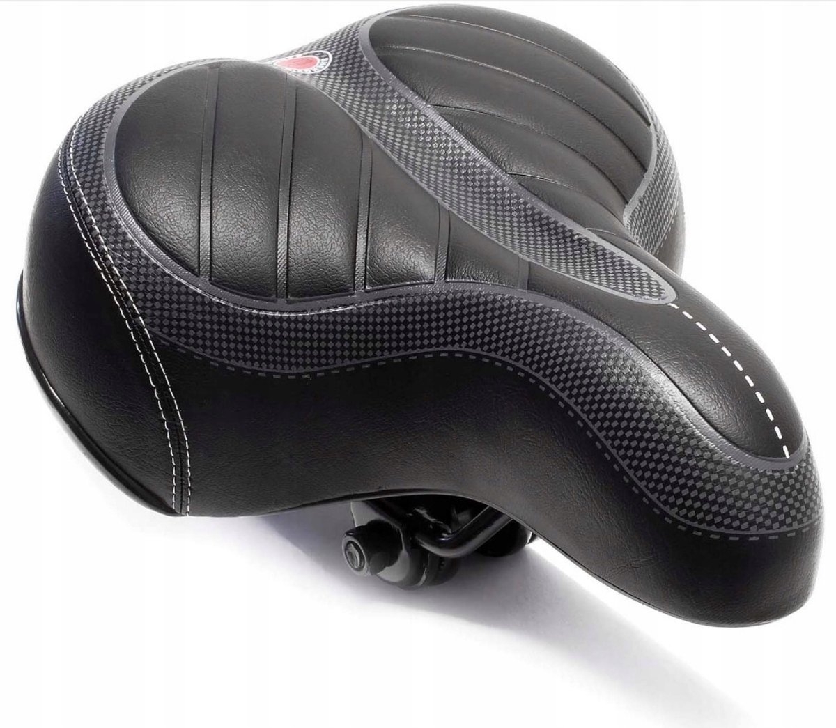 Comfortabel Fietszadel "Bank" met Veren - Zwart