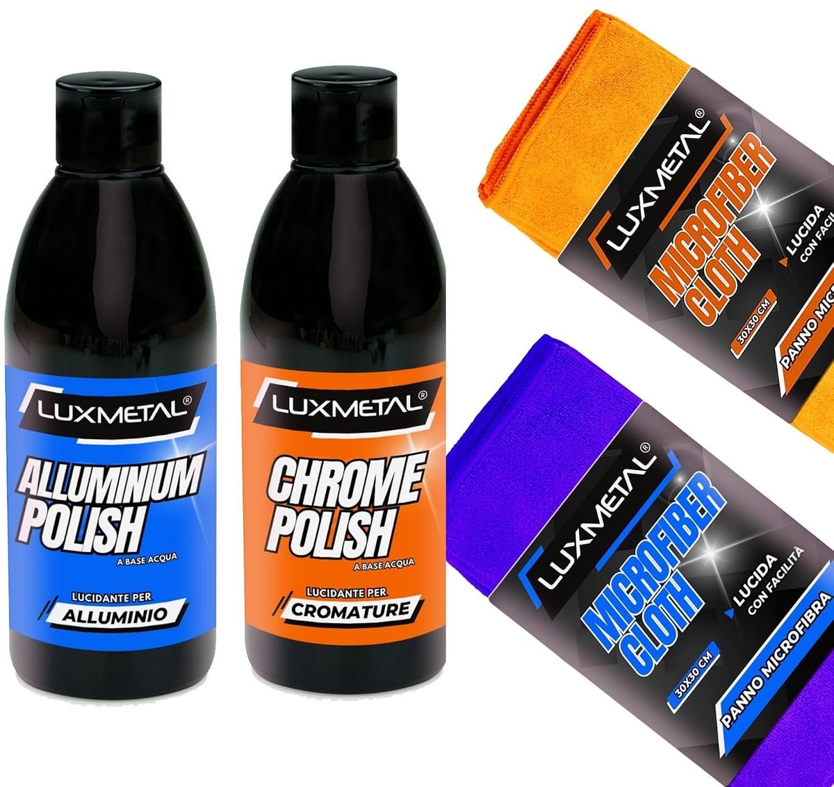Polijstset - 250g Polijstpasta voor Chrome en Aluminium - 2 Microvezeldoeken - Voor het Verwijderen van Krassen - ShopVlot
