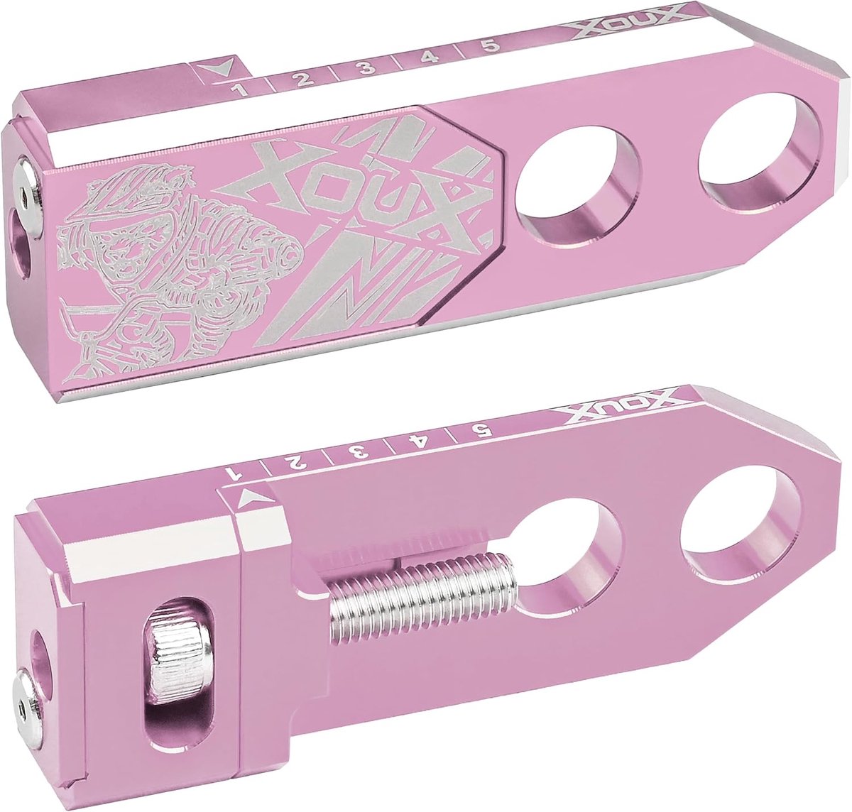 BMX kettingspanners 3/8" 10mm - paar - roze - volledig verborgen bout voor een professionele uitstraling - ShopVlot
