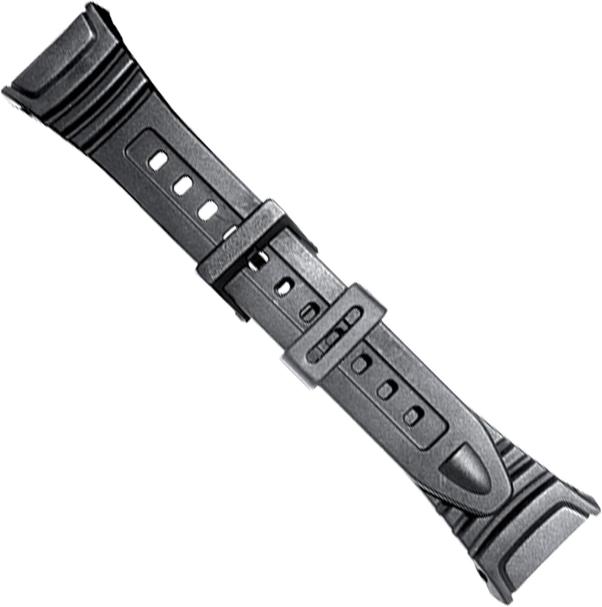 Horlogeband compatibel met Casio W-96H - Zwart polyurethaan rubber - Duurzaam en comfortabel - SnelShoppen
