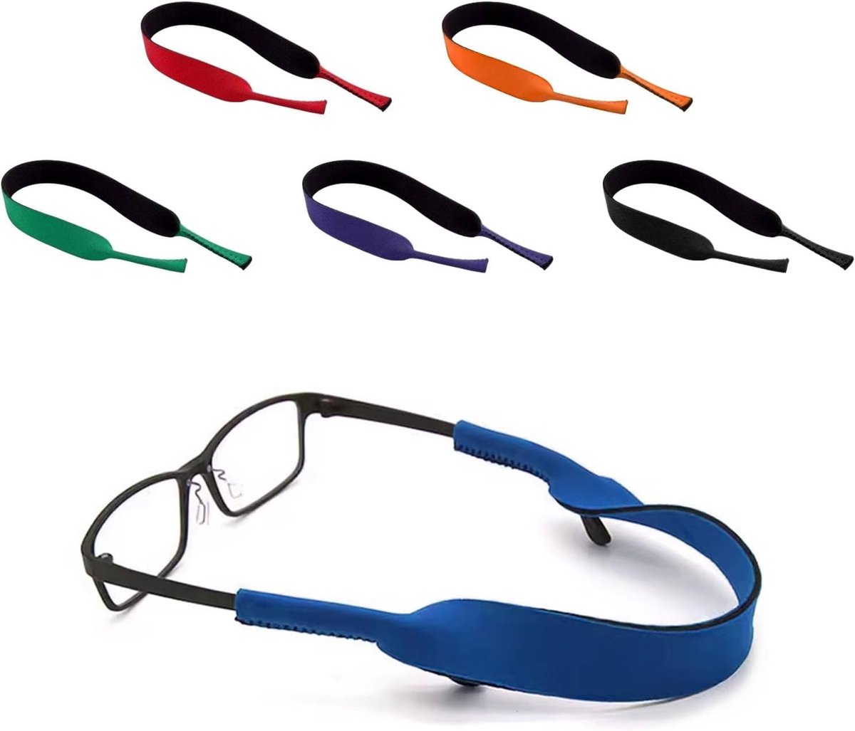 Thijox - Brillenkoord voor Kinderen, 6 Stuks Neopreen Sportbrilband, Elastische Bandhouder voor Zonnebrillen, Joggen, Zwemmen, Skiën, Huidvriendelijk