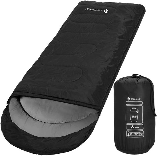 Slaapzak - Dekenmodel - Kamperen - Inclusief draagtas - 210 cm - Zwart — afbeelding 4