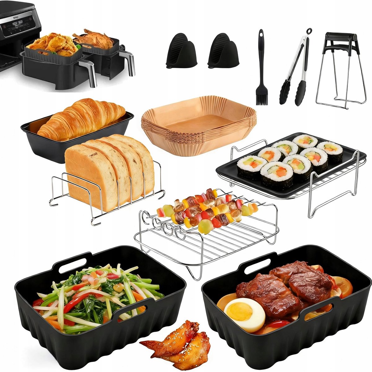 12-delige Airfryer Accessoireset - Universeel & Hittebestendig