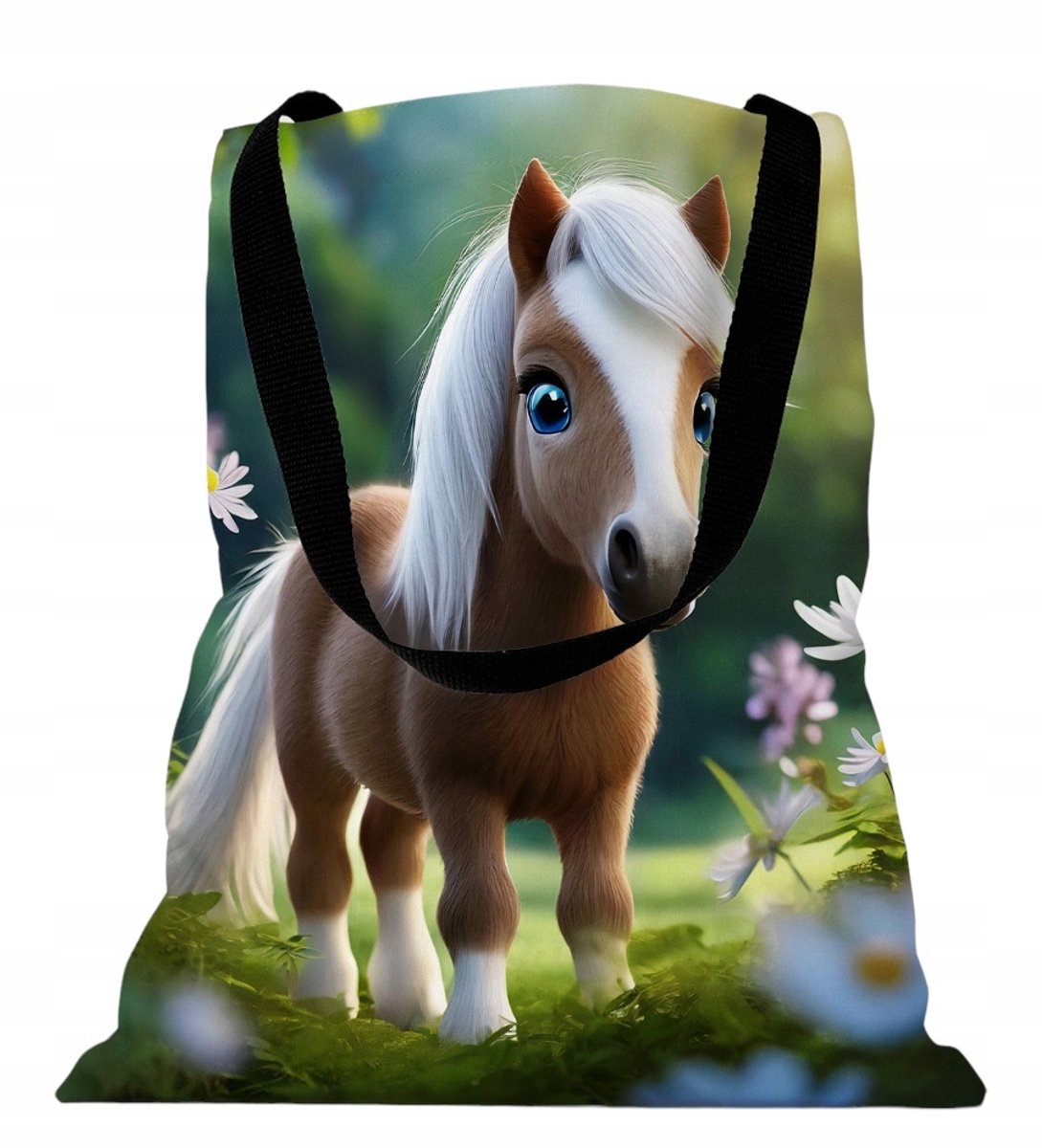 Stijlvolle shopper met paardenprint, herbruikbare boodschappentas