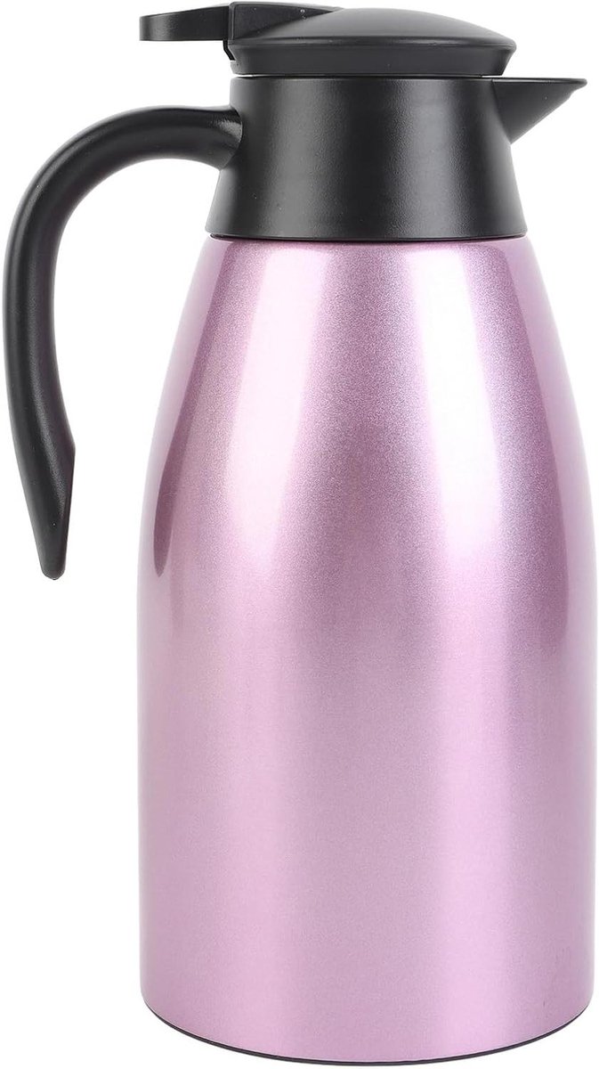 Thermoskan Koffie - Warme Drankdispenser - Dranken Warm Houden - Dubbelwandig Vacuüm - 2 liter - Mat Zwart