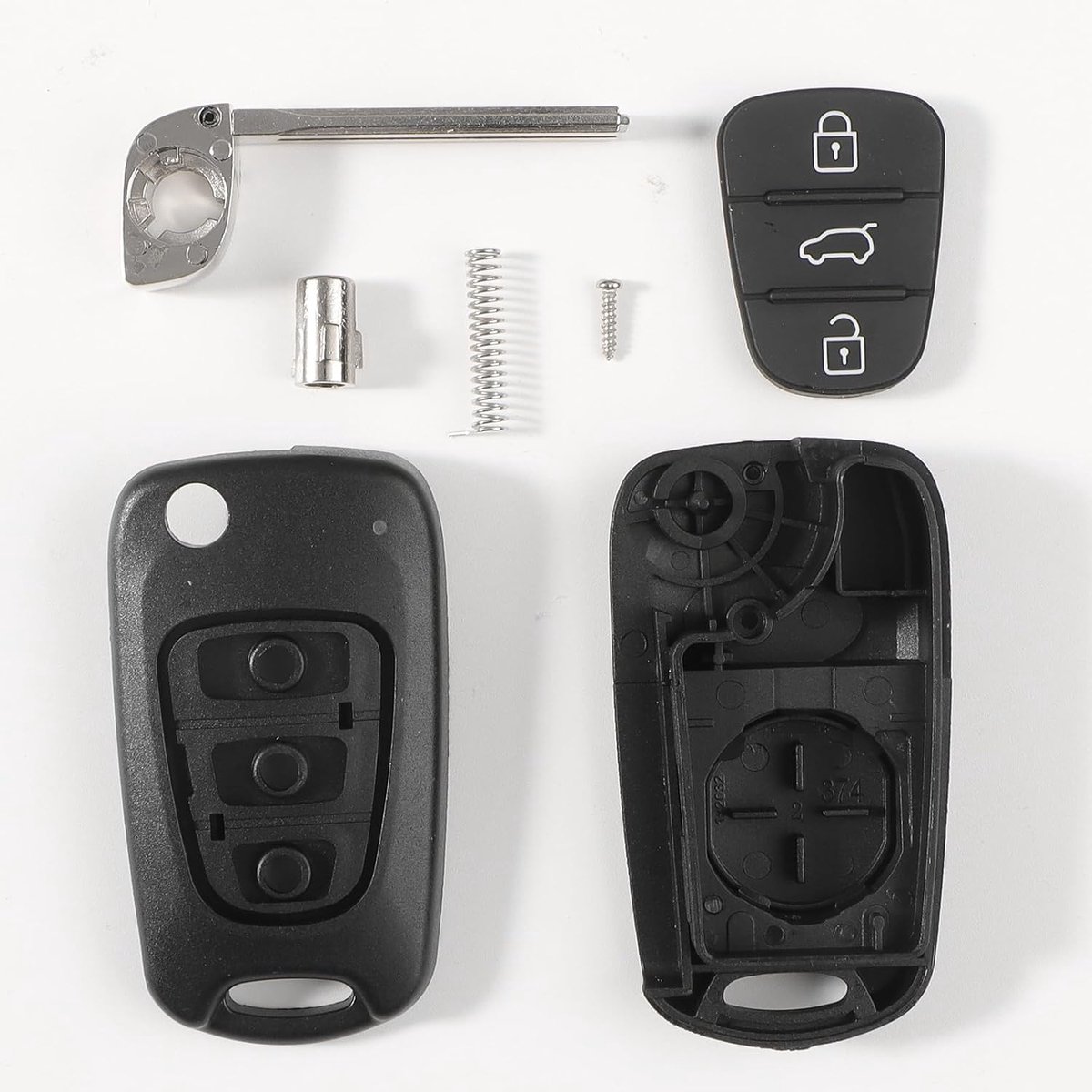 Autosleutelbehuizing 2x 3 Knoppen - Vervangend Sleutelkapsel - Geschikt voor Hyundai en Kia - Bescherm uw Autosleutel - ShopVlot
