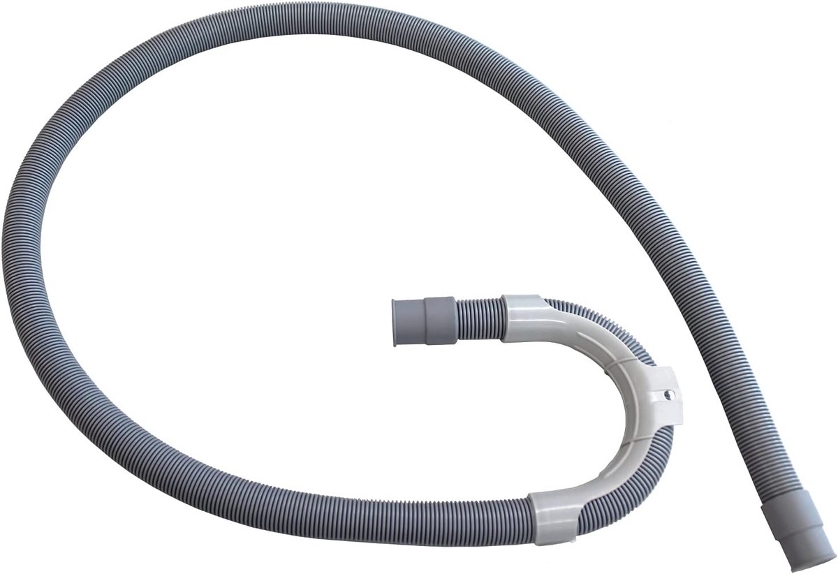 Afvoerslang verlengstuk 4m - grijs plastic - met beugel - ideaal voor wasmachine en vaatwasser - ShopVlot