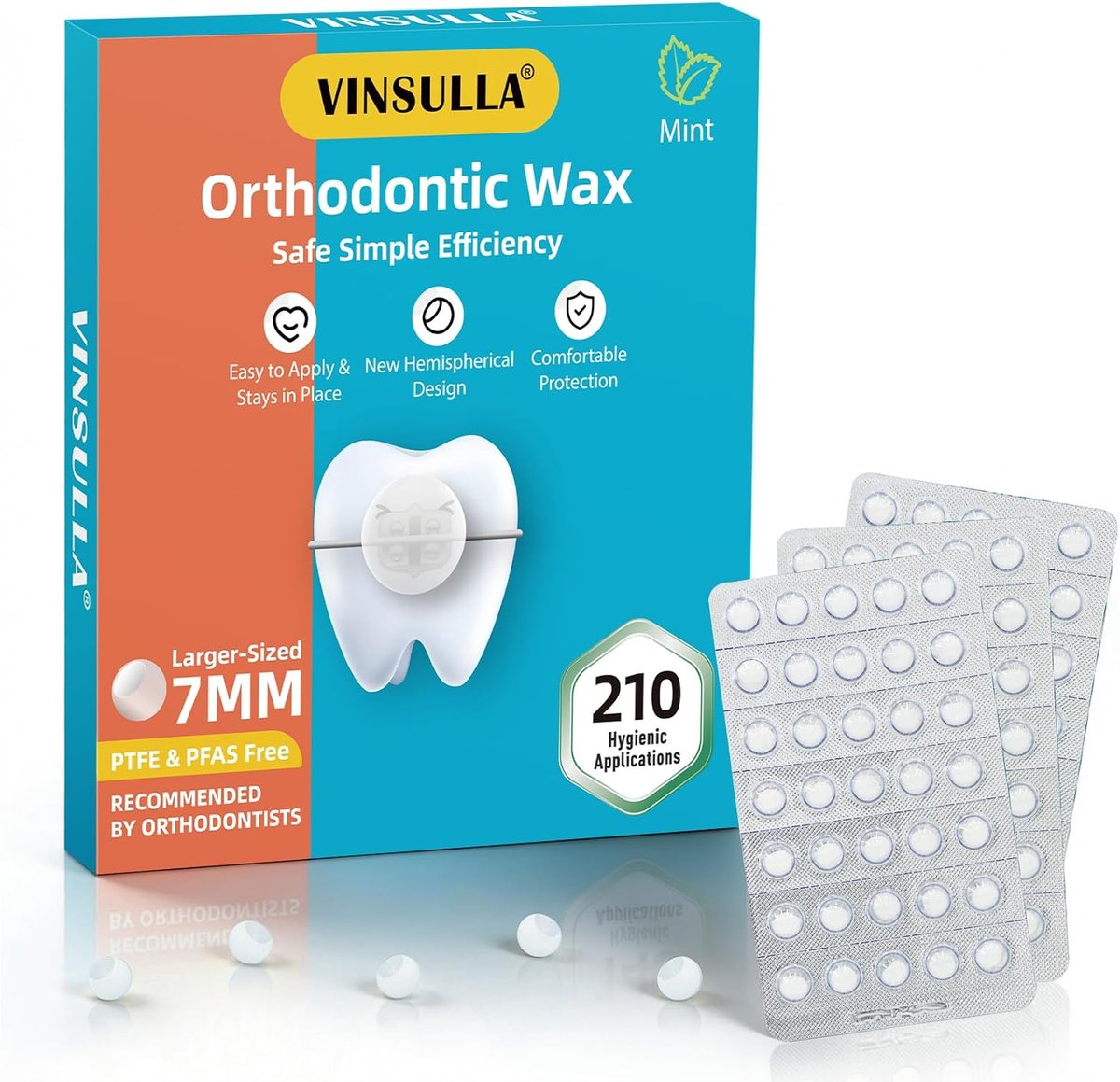 Orthopedische wax 210 punten - Mint - Sterk hechtend - Pijnverlichting voor beugels - ShopVlot