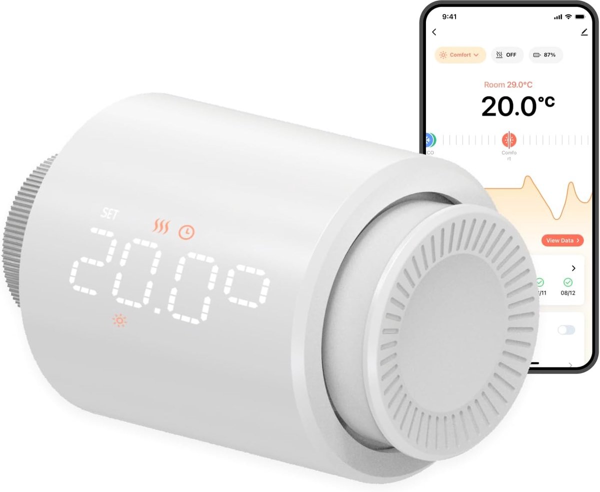 Slimme Radiatorthermostaat WiFi - Programmeerbare Radiatorkraan - Tuya App Controle - Comfortabele Verwarming - ShopVlot