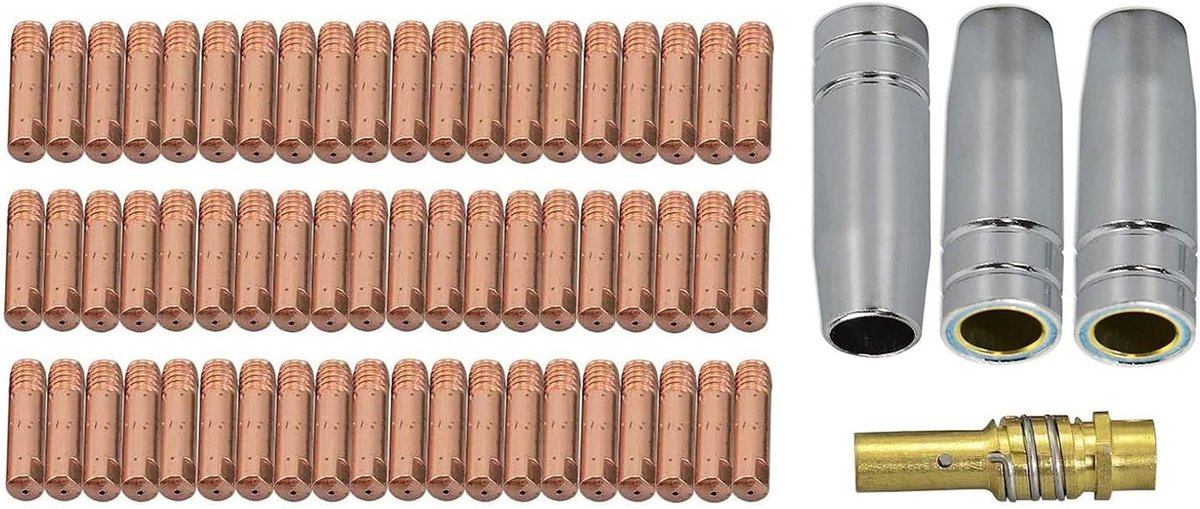 MIG MAG lasapparaat contactpunten M6 0.8 mm - Conische gasmondstuk - Compleet set voor 15AK MB15 - ShopVlot