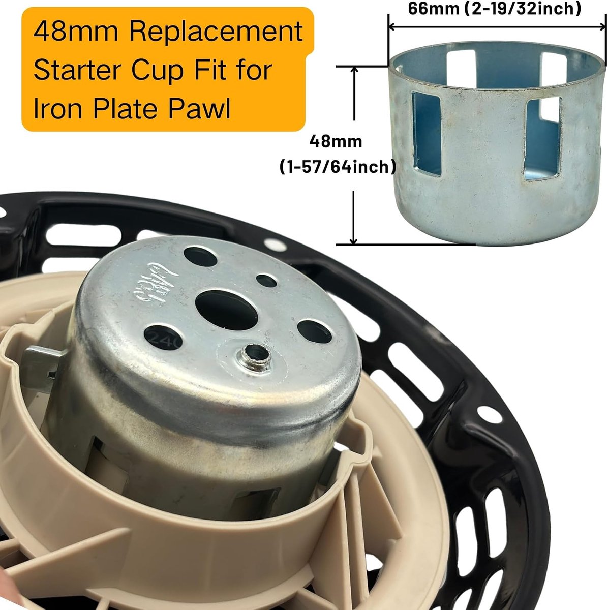 Rewind pull-start assembly - geschikt voor 196cc tot 224cc motoren - met pulley cup - ideaal voor kleine motoren - ShopVlot