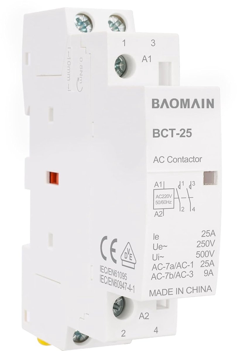 AC stroombeveiliging 2-polig 25A - 220V spoelspanning - VDE goedgekeurd - Betrouwbare bescherming - ShopVlot
