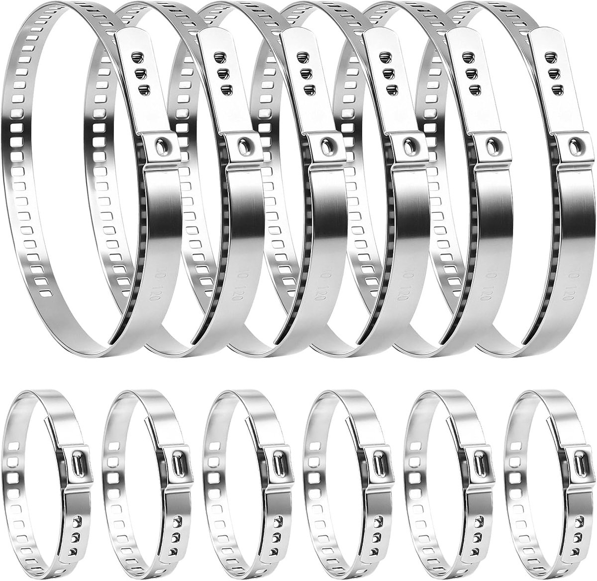kardanbalgklemmen 25-50 mm en 50-120 mm - verstelbare slangklemmen - set van 12 - ideaal voor auto- en motoronderhoud - ShopVlot