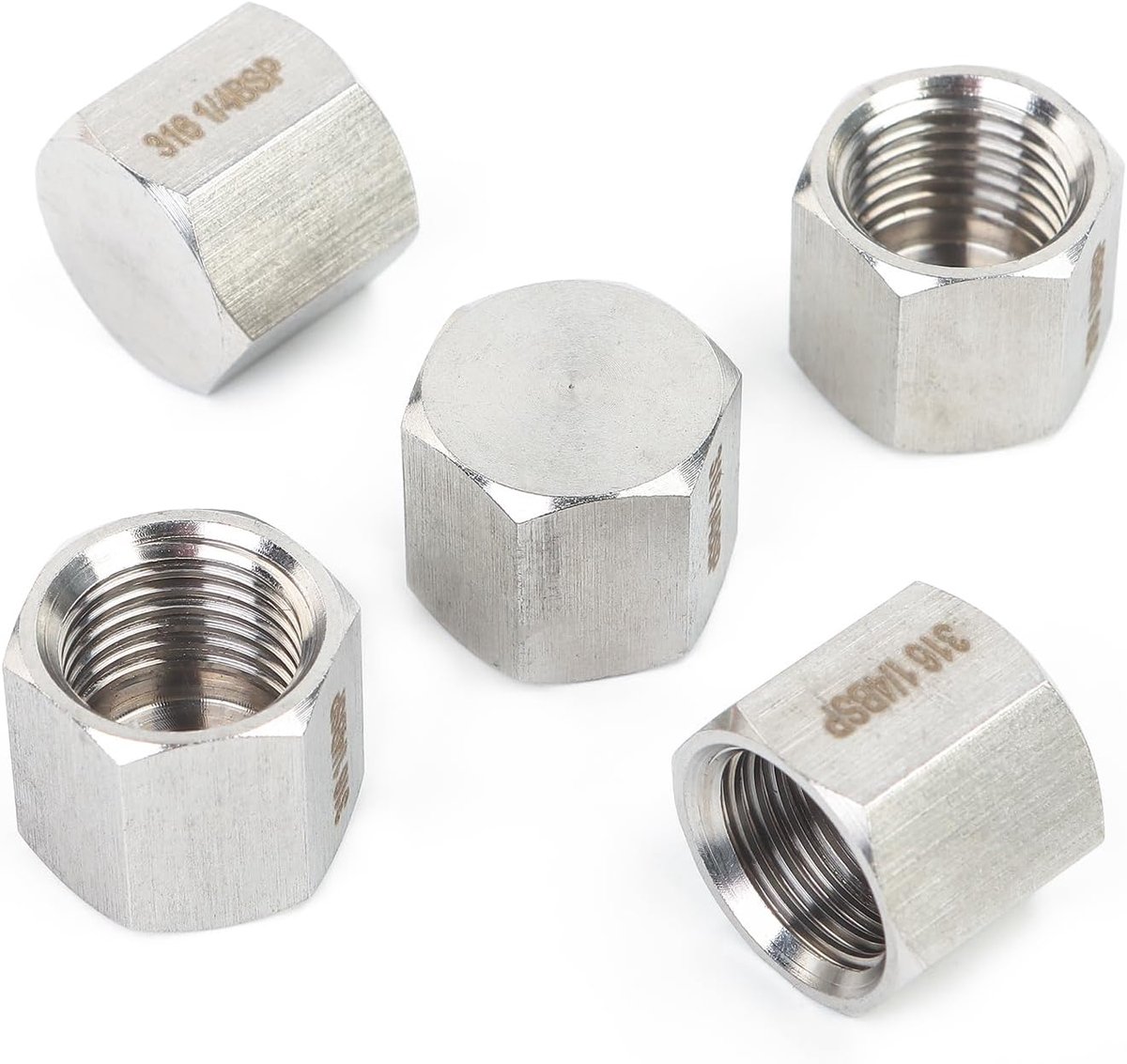 Pijpstop 1/4 Inch BSPP - RVS 316 - 5 Stuks - Ideaal voor olie en gas - ShopVlot