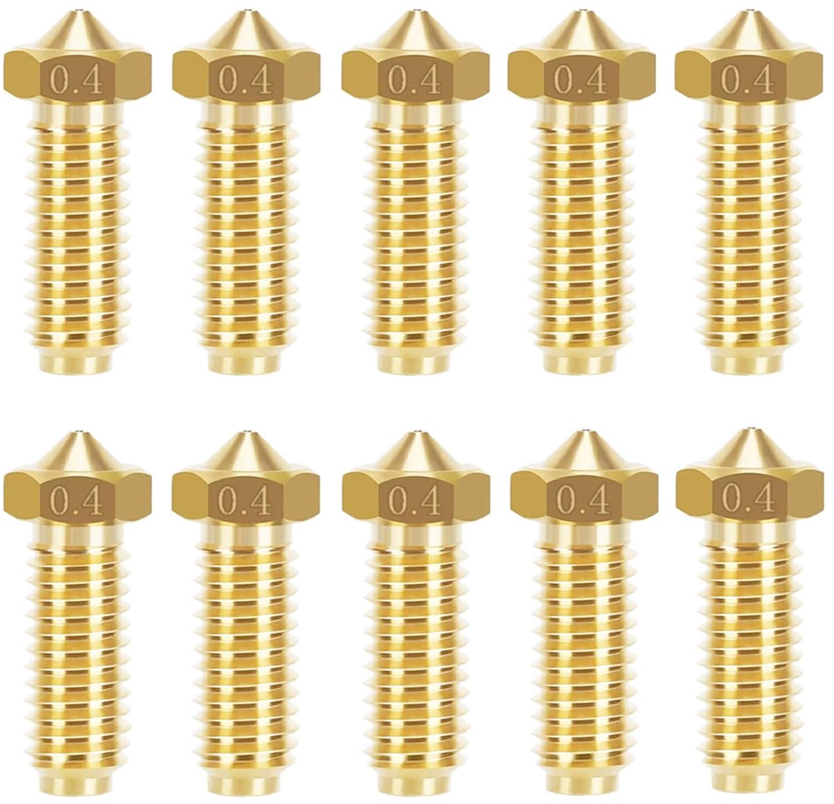 3D Printer Nozzles 0.4mm - 10 Stuks Messing - Hoge snelheid - Geschikt voor Kobra 2 - ShopVlot